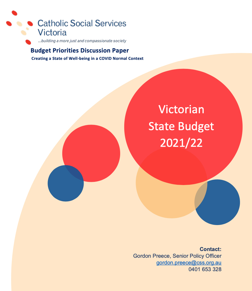 Cover of CSSV Submission on Victorian Government Budget 2021-22