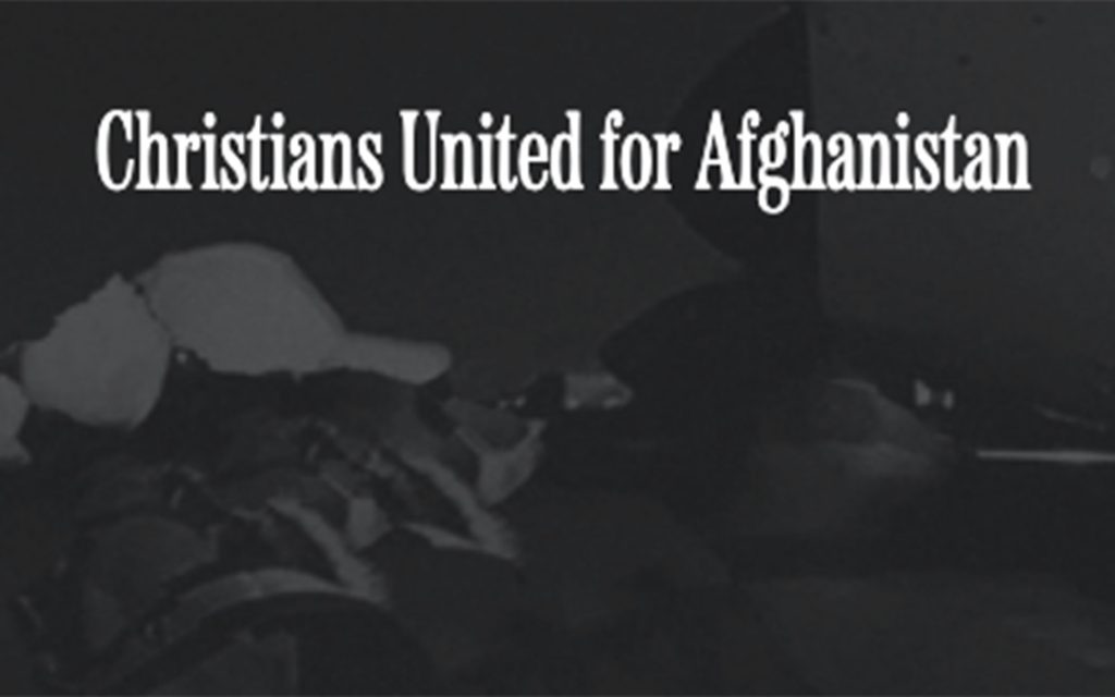 Christians United for Afghanistan words on black